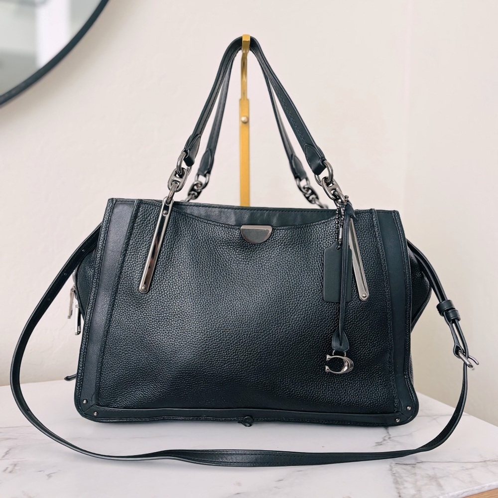 Coach Dreamer 36 Gunmetal Black Leather Tote Bag 38550 - Picture 14 of 15